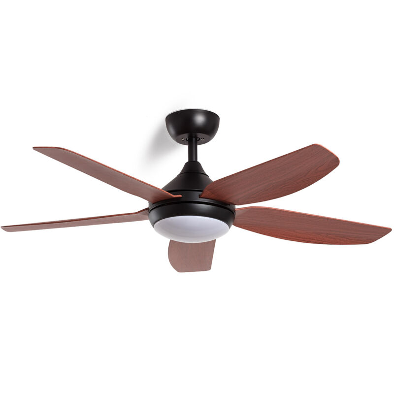 Ventilateur de Plafond Silencieux Dokós 122cm Motor dc Bois foncé Télécommande Avec lumière Non Noir