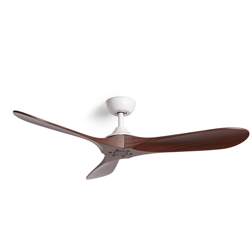 Efectoled - Ventilateur de Plafond Silencieux Extérieur Spetses 132cm Moteur dc Bois de noyer Sans lumière, Contrôleur mural + télécommande, Wifi: Oui