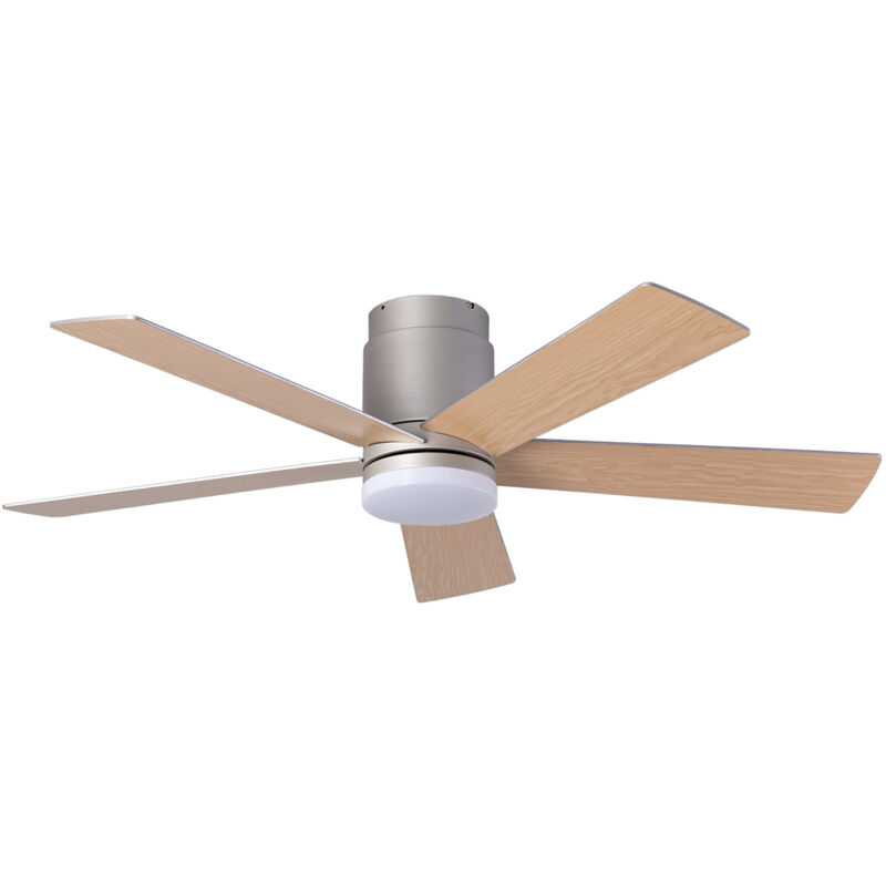 Ventilateur de Plafond Silencieux Flatiron 132 cm Moteur dc Bois clair Télécommande Avec lumière