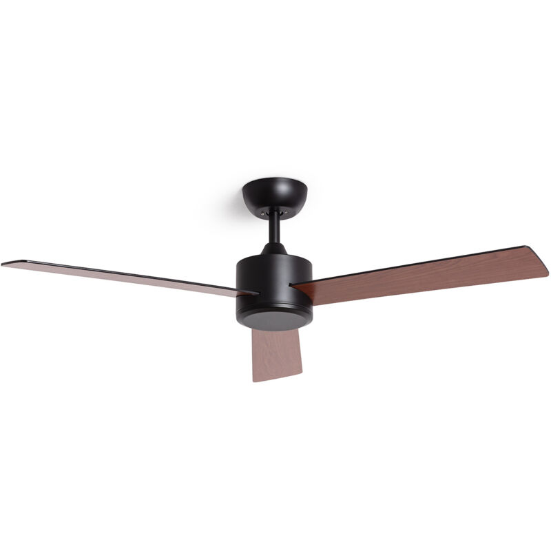 Techbrey - Ventilateur de Plafond Silencieux Fleves 132cm Motor dc Bois foncé Télécommande Sans lumière Non Noir