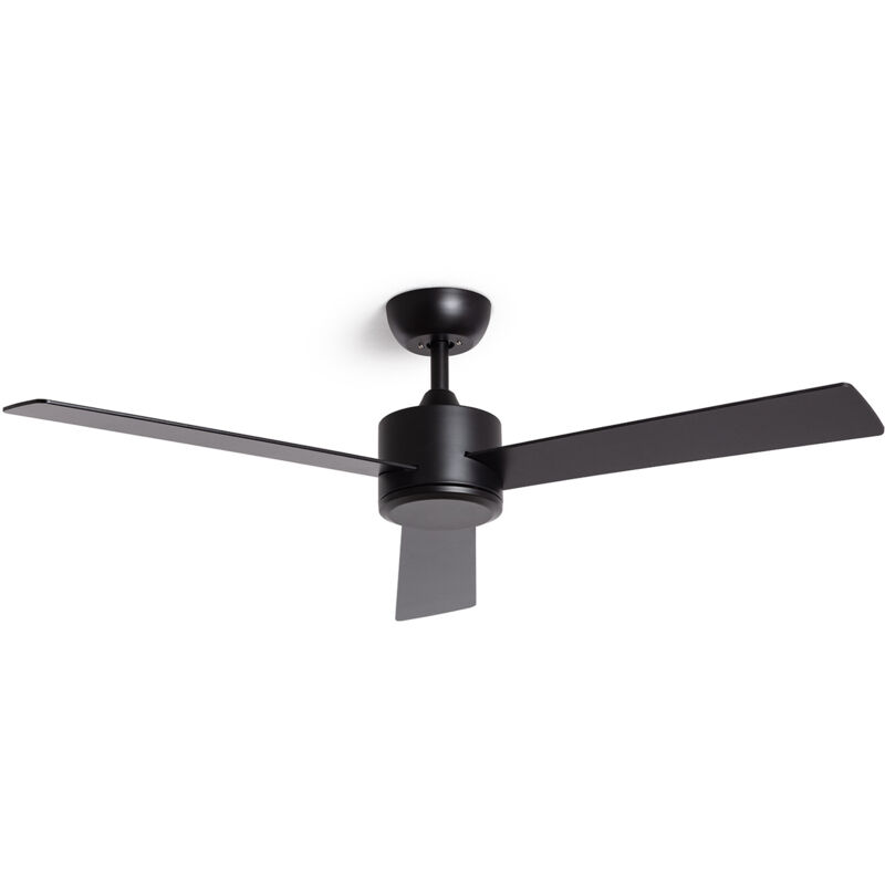 Techbrey - Ventilateur de Plafond Silencieux Fleves 132cm Motor dc Noir Télécommande Sans lumière Non Noir