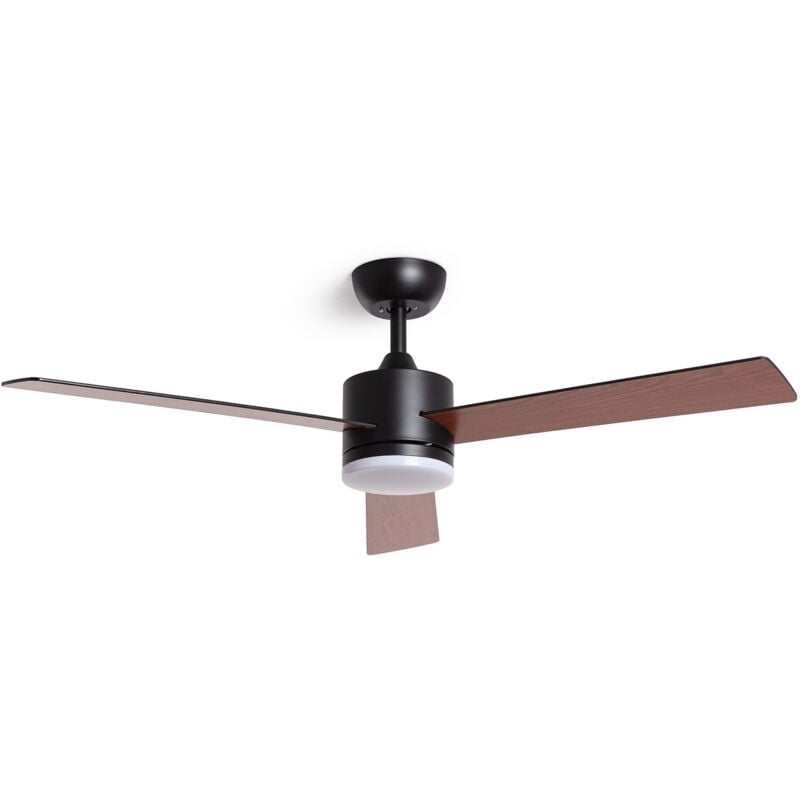 Ventilateur de Plafond Silencieux Fleves 132cm Motor dc Bois foncé Télécommande Avec lumière Oui Noir