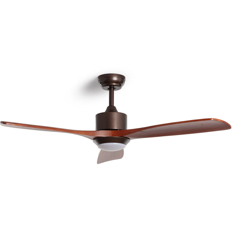 Efectoled - Ventilateur de plafond silencieux Forest Marron 132cm Moteur dc Télécommande Avec lumière Oui