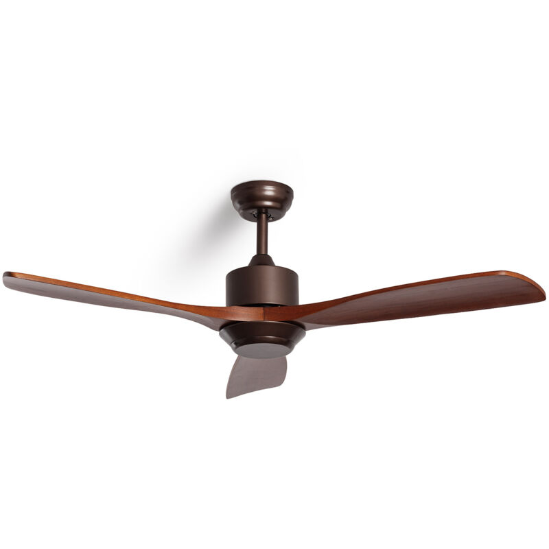 Efectoled - Ventilateur de plafond silencieux Forest Marron 132cm Moteur dc Télécommande Sans lumière Non