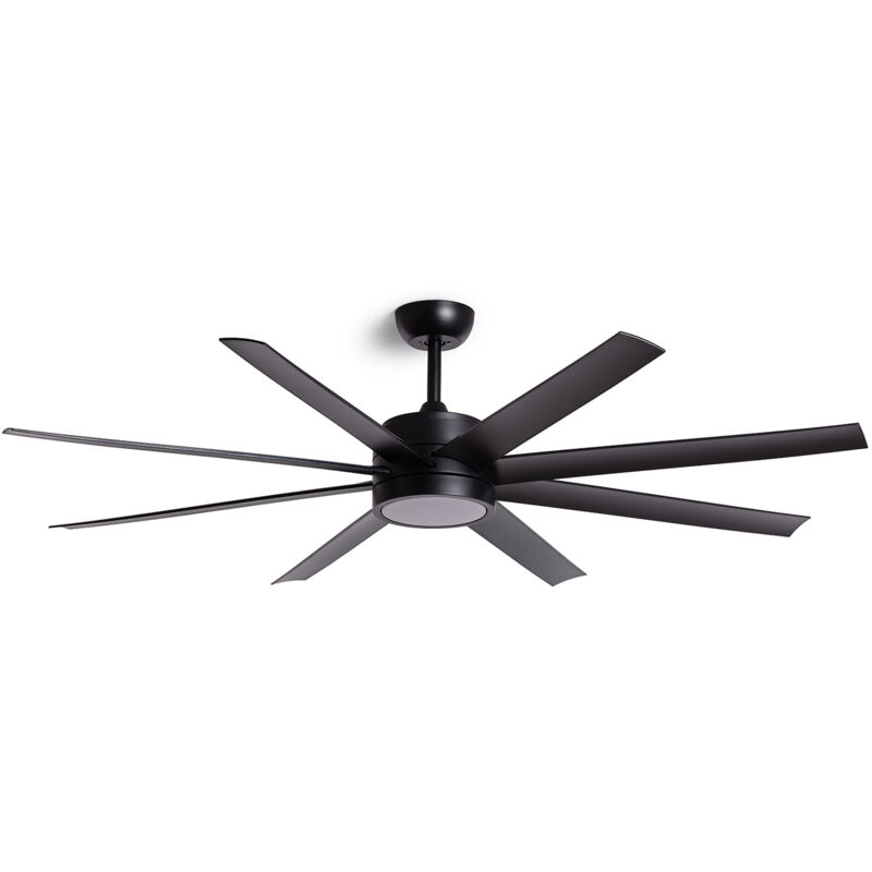 Techbrey - Ventilateur de Plafond Silencieux Hidra Noir 157cm Motor dc Télécommande Avec lumière Oui