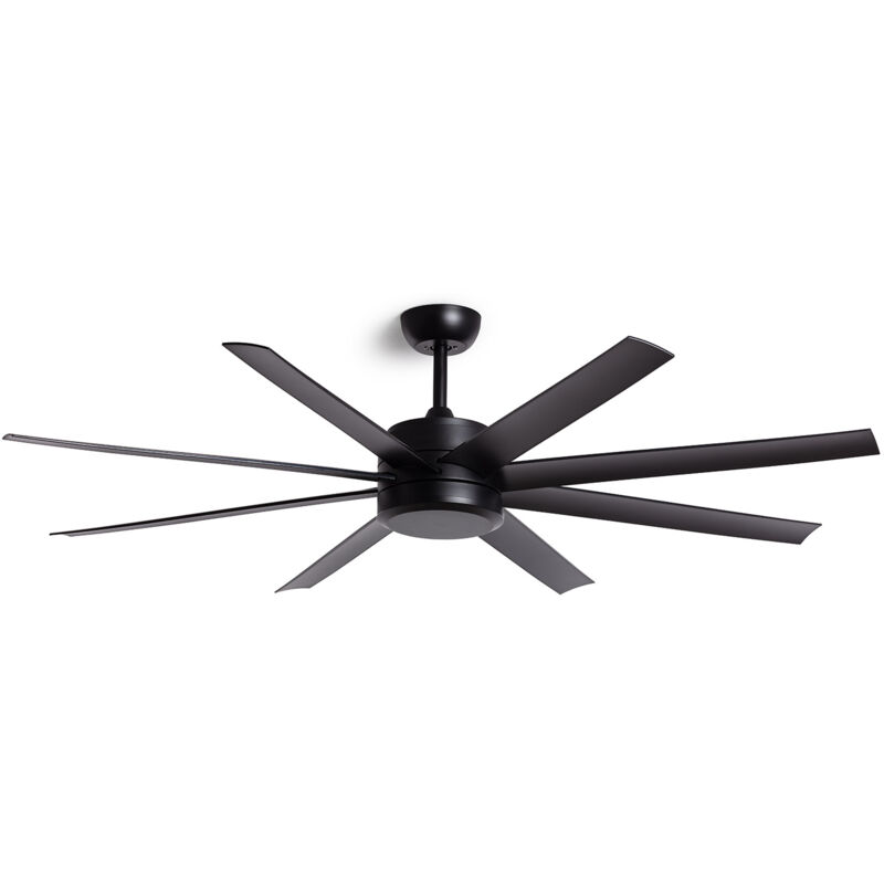 Techbrey - Ventilateur de Plafond Silencieux Hidra Noir 157cm Motor dc Télécommande Sans lumière Oui