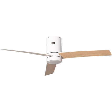 LEDKIA Ventilateur de Plafond Silencieux Tydir Bois 132cm Moteur DC Blanc