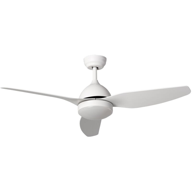 Ventilateur de Plafond Silencieux Woolworth Blanc 127cm Moteur DC Télécommande Sans lumière