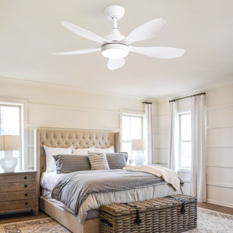 Ventilateur de plafond Sofucor avec lumière, DC, 107 cm, 5 pales ABS