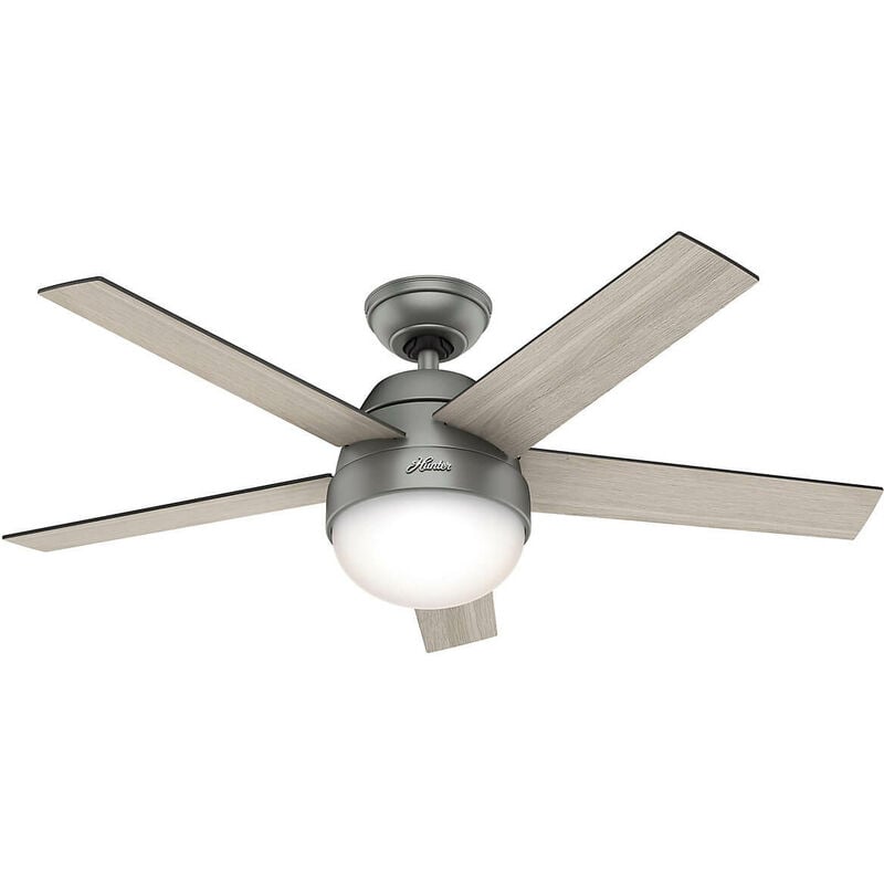 Hunter Fans - Ventilateur de plafond Stile Argent avec lumière