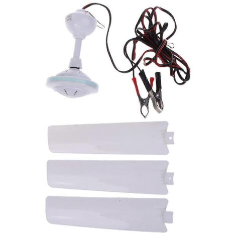 Ventilateur de plafond suspendu DC12V avec câble de 2,8 m pour camping-cars, voitures et tentes d'extérieur - 50 cm