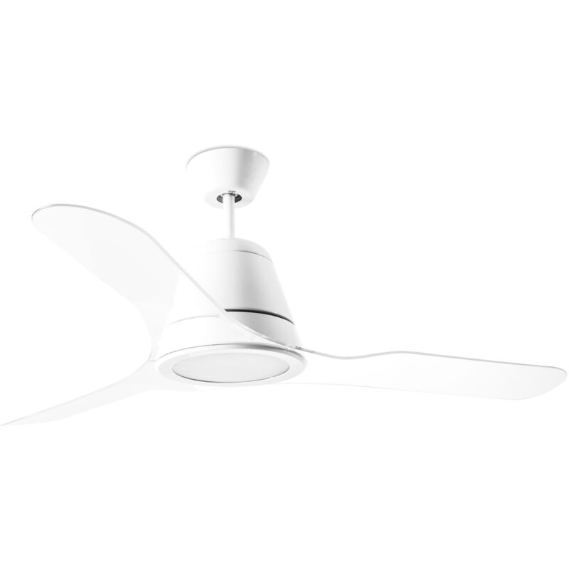 Leds-c4 - leds C4 Ventilateur du Plafond Ip20 Tiga Led 16.6W Blanc Chaud - 3000K On-Off Blanc Brillant Tran