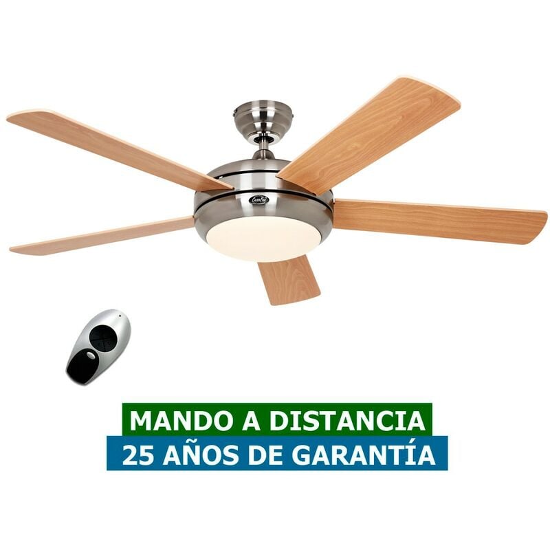 Casafan - Ventilateur de plafond avec lumière 9513260 titanium 132cm hêtre ou pin/ chrome satiné