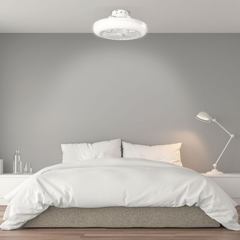 Greenice - Ventilateur de Plafond 36W 1800Lm Éclairage led cct Variable Télécommande 50 000H - Blanc [HO-LEDFAN-13-W]