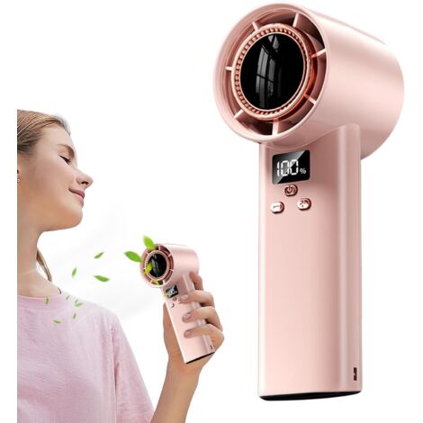 Ventilateur de Poche, Affichage Numérique Rechargeable Compact, Souffleur Turbo Silencieux 100 Vitesses, Gadget Rafraîchissant pour Extérieur Voyage Chambre et Plage