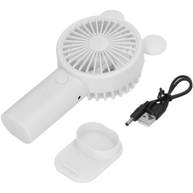 Ventilateur de Poche Mini USB Rechargeable 1200mAh Double Moteur Portable Blanc