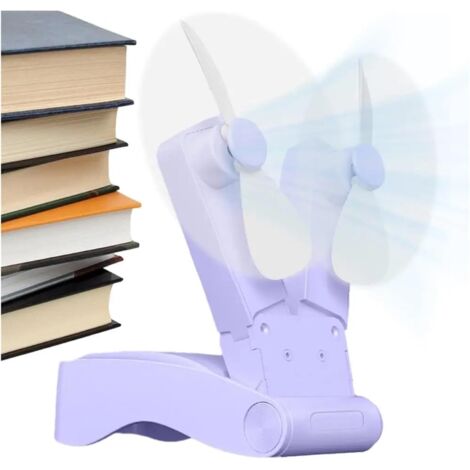 Ventilateur de poche, ventilateur de poche rechargeable par USB, fonctionnement silencieux, ventilateur personnel portatif multifonctionnel (violet)