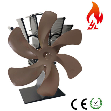 Ventilateur de poêle 6 lames à économie de carburant alimentées par la chaleur