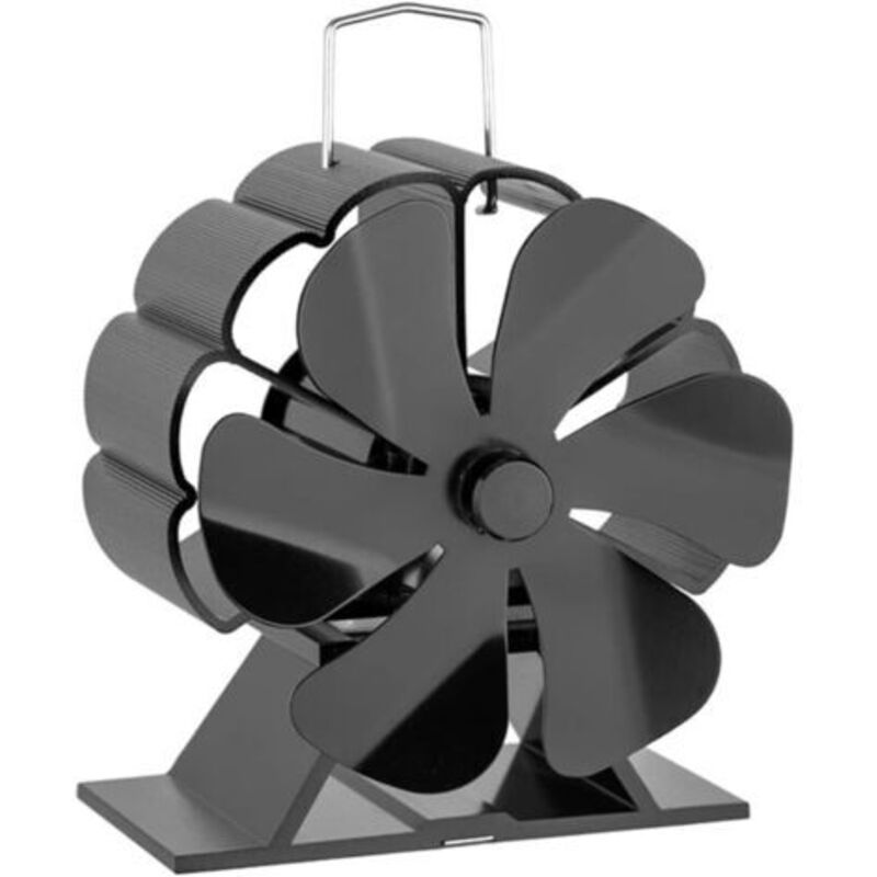 Ventilateur de poêle à 6 pales, Ventilateur de brûleur à Bois avec thermomètre, Circulation de la Chaleur/Fonctionnement Silencieux Ventilateur Eco