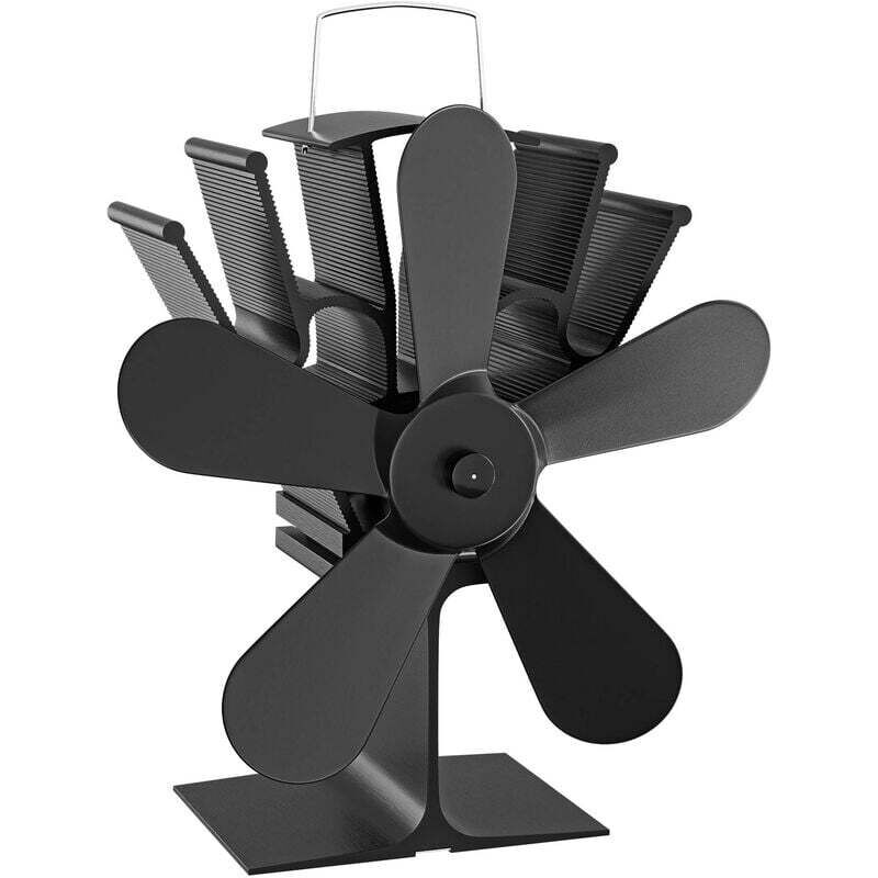 KZQ - Ventilateur de poêle à Bois 5 Hélices 70-350°C Autoalimentation thermique par Chaleur Sans courant