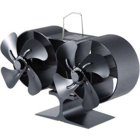 Ventilateur de poêle à bois à double tête et à 8 pales, alimenté par la chaleur, mini ventilateur de cheminée, souffleur d'air pour poêle à bois/cheminée, ventilateur écologique