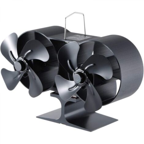 Ventilateur de poêle à bois à double tête et à 8 pales, alimenté par la chaleur, mini ventilateur de cheminée, souffleur d'air pour poêle à bois/cheminée, ventilateur écologique