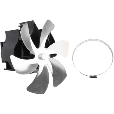 Ventilateur de poêle à bois alimenté par la chaleur, 6 pales suspendues, tuyau de fumée silencieux, cheminée, support mural écologique, argent