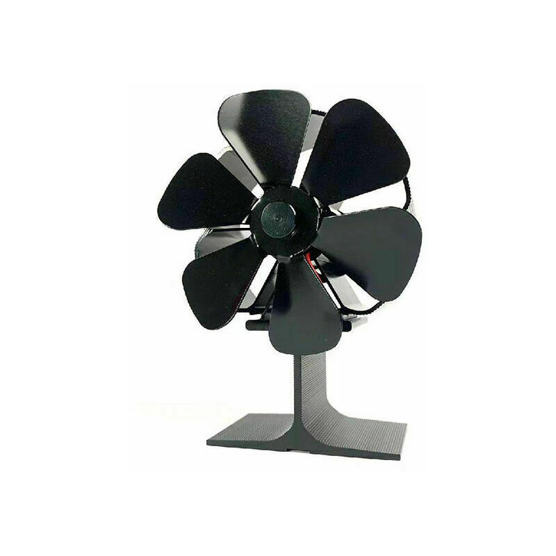 Ventilateur de poêle à bois pour poêle à bois/cheminée/gaz/granulés/bûches Ventilateur de cheminée thermique à 6 pales, style fleur -