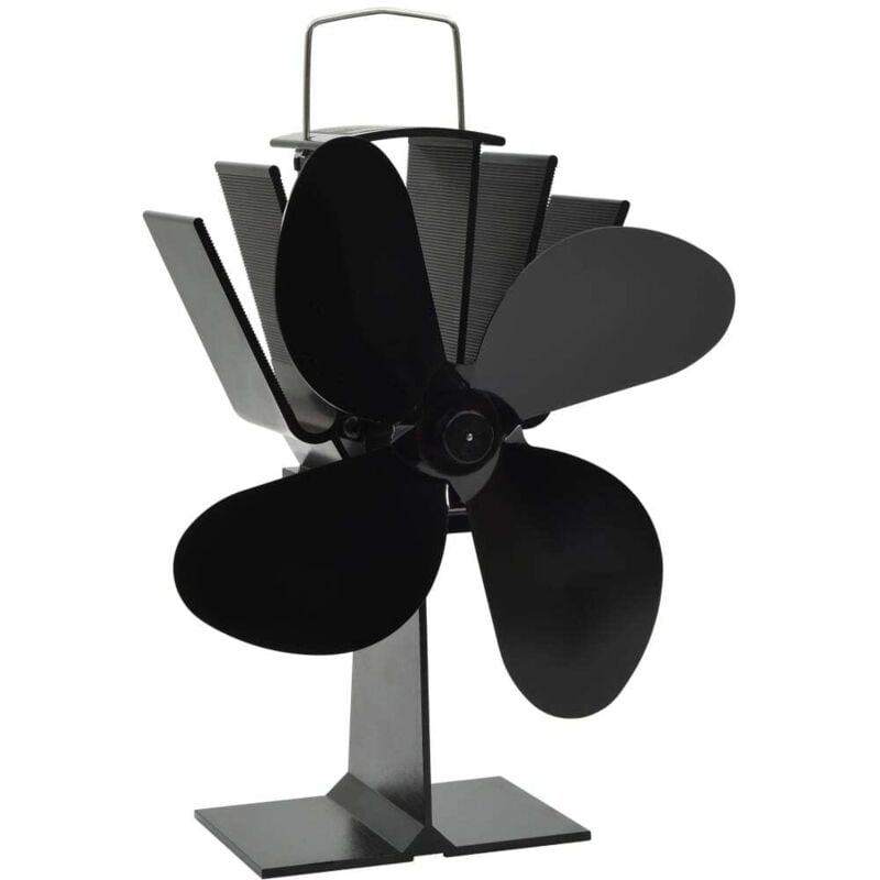 Vidaxl - Ventilateur de poêle alimenté par chaleur 4 pales Noir