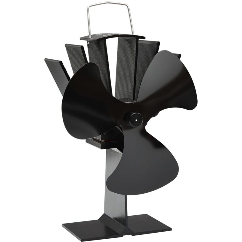 Ventilateur de poêle alimenté par chaleur 3 pales Noir