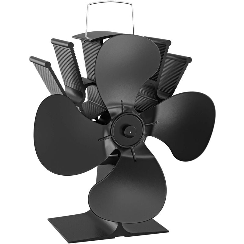 Ventilateur de poêle à bois – 4 Hélices – 1100 tr/min – 70-350 °c – Autoalimentation thermique par Chaleur Sans courant – Distribution homogène de