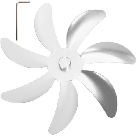 Ventilateur de poêle, lame en alliage d'aluminium, 7 pales, Installation facile, remplacement universel de cheminée pour argent