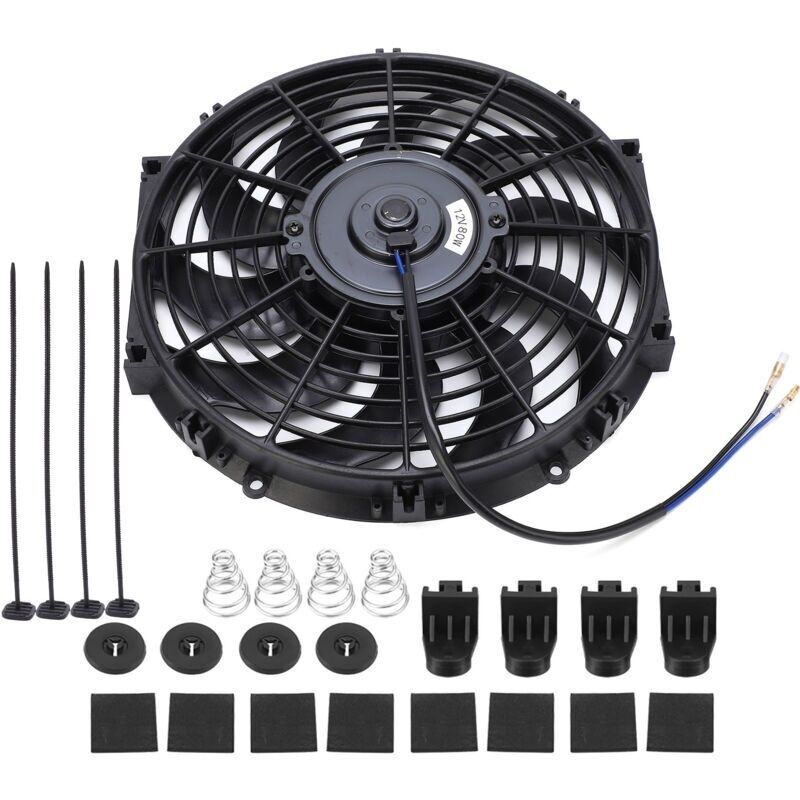 Ventilateur de refroidissement de moteur électrique universel de 12 pouces, Slim Push Pull, 12V, avec Kit de montage-VSIAISV
