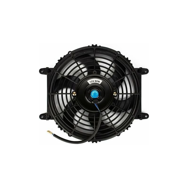 SNQ - Ventilateur de refroidissement électrique universel - Ventilateur de radiateur 12 v - Pales de ventilateur moteur - 80W - Kit de montage (23cm)