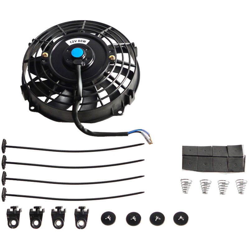 Gabrielle - Ventilateur de refroidissement électrique universel - Ventilateur de radiateur 12 v - Pales de ventilateur moteur - 80W - Kit de montage