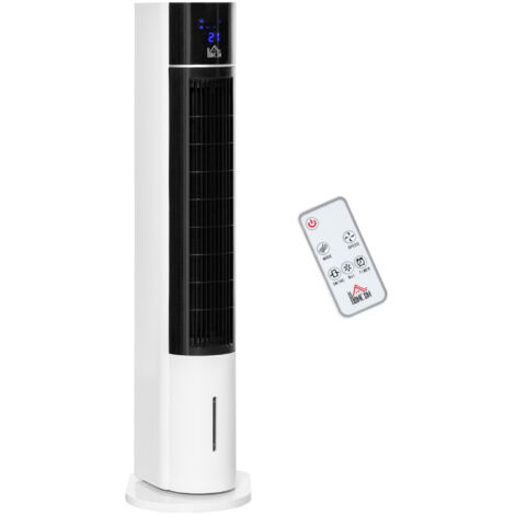 Ventilateur de refroidissement évaporatif 3 modes et 3 vitesses, minuterie, oscillation et télécommande, blanc