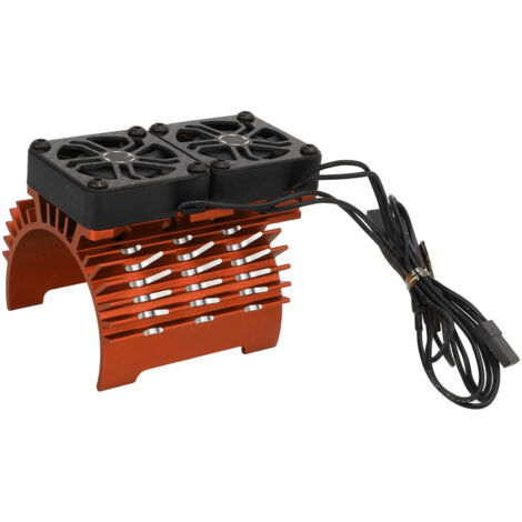 Ventilateur de refroidissement sans balai 55/56/58mm double pour voiture télécommandée 1/5, radiateur avec moteur, 8.4V, 16000RPM, orange.
