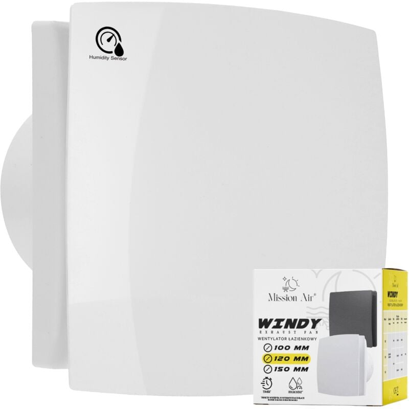 Ventilateur de salle de bain WINDY 120 H+T, BLANC