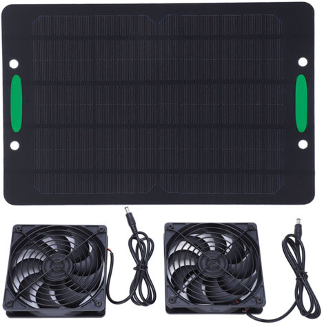 Ventilateur de Serre Solaire 10W - Double Flux pour Ventilation et Rafraîchissement