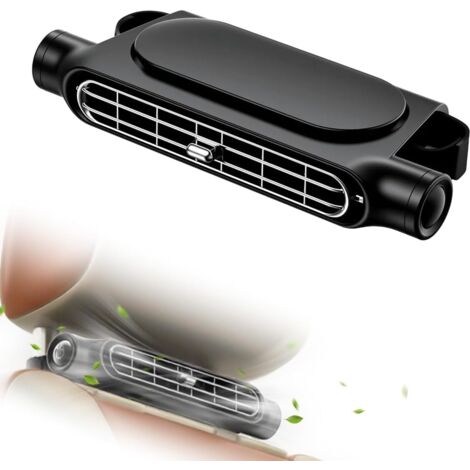 Ventilateur de Siège Auto 3 Vitesses – Double Ventilateur Puissant pour Sièges Avant et Arrière, Portable et Compact pour Voiture, SUV, Camion, Camping-car (Noir)
