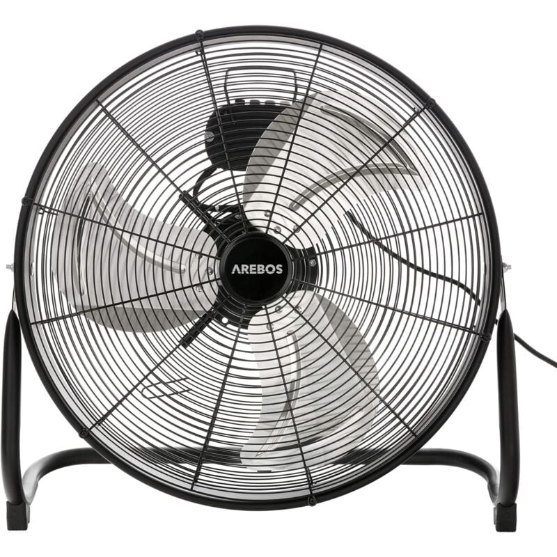 Arebos - Ventilateur sur pied 120W 3 vitesses D50cm Noir