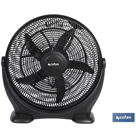 Ventilateur de Sol 5 Pales 3 Vitesses 90w Noir