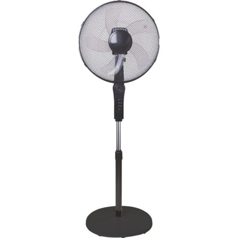 Ventilateur de sol noir 40 cm avec télécommande - VR961098