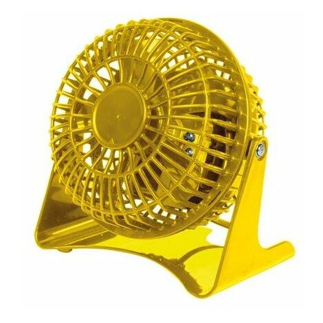 Ventilateur De Table 10cm Jaune Rafraîchissement Personnel Compact - Perel
