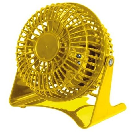 Ventilateur De Table 10cm Jaune Rafraîchissement Personnel Compact - Perel