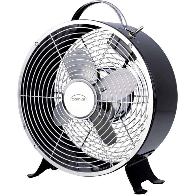 Domair - Ventilateur de table rétro noir 20 cm -