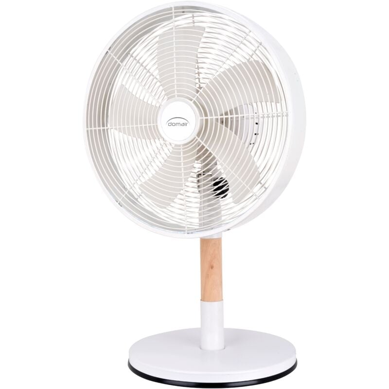 DOMAIR BORNEO BLANC - Ventilateur de Table - 35 Watts - Très Discret - 5 pales - 30 cm de Diamètre - Blanc