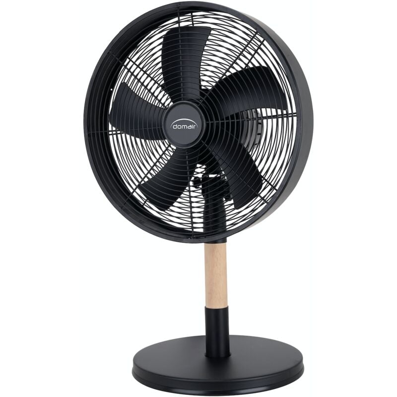 DOMAIR BORNEO NOIR - Ventilateur de Table - 35 Watts - Très Discret - 5 pales - 30 cm de Diamètre - Noir