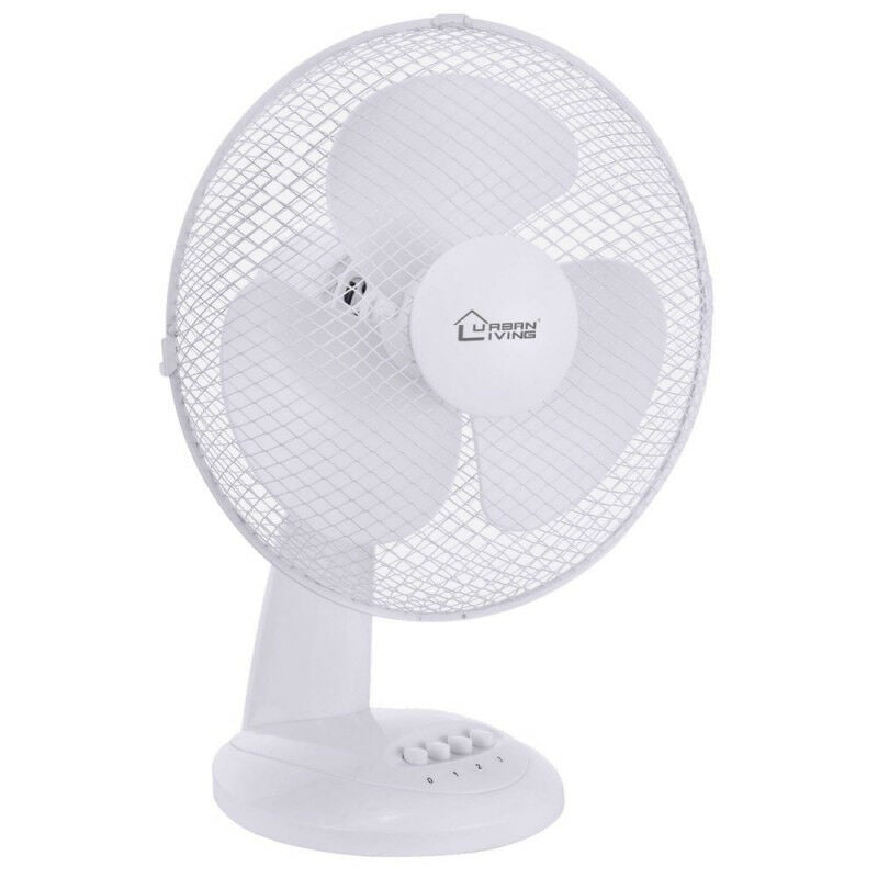 Urban Living - Ventilateur de table D30cm 40W 3 vitesses Blanc