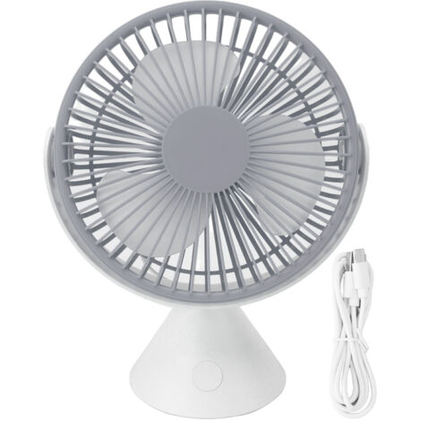 Ventilateur de table à 3 vitesses avec support mural, double usage, USB, rotation à 360°, idéal pour le camping, les tentes et les plafonds, 1500 mAh